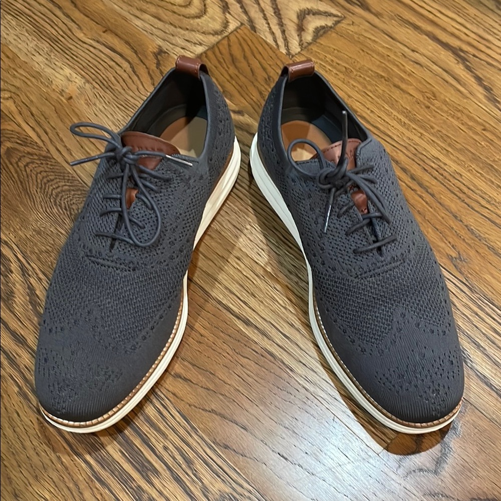 Cole Haan Gray Knit Oxford Shoes